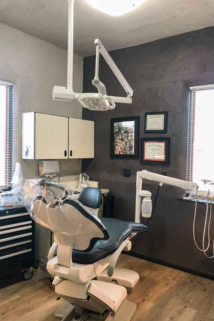 Interior dental exam room at Monument Family Dentistry